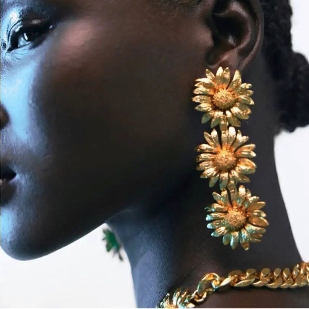Sunflower Drop Earrings N1090